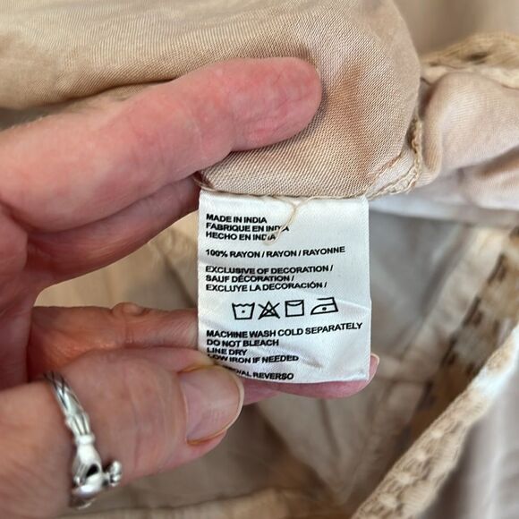 NWT Daisy Island szXL brown tan cream tie dye summer dress w/tie in back - Picture 7 of 12